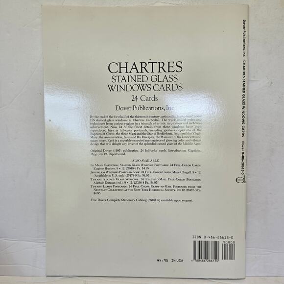 Dover Publications Chartres (24) and Le Mans(22) Stained Glass Windows Postcards - Picture 6 of 11